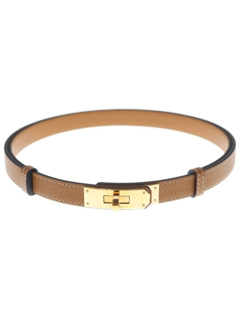 Hermes Kelly Belt Gold Brown Epsom Pink